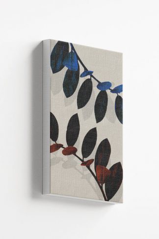 Red and blue leaves canvas