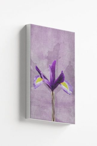 Purple flower in grunge background canvas