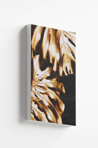 Golden tropical leaves Canvas