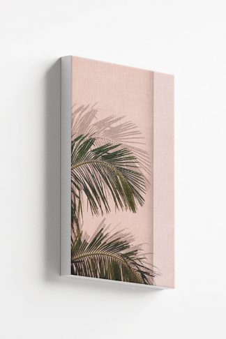 Palm leaves in pinkish background canvas