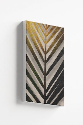 Palm leaves with gold and black texture canvas