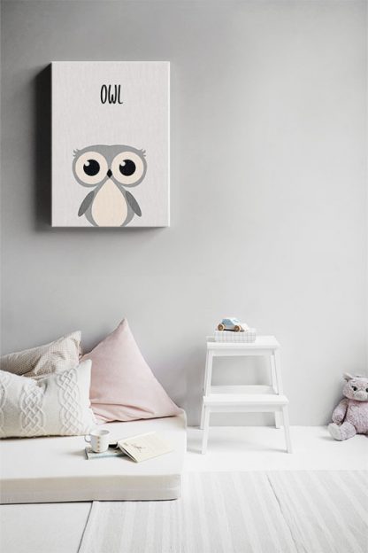Cutie owl Canvas in interior