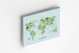 Nursery World Map Canvas