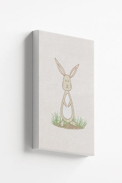 Cute rabbbit on grass Canvas