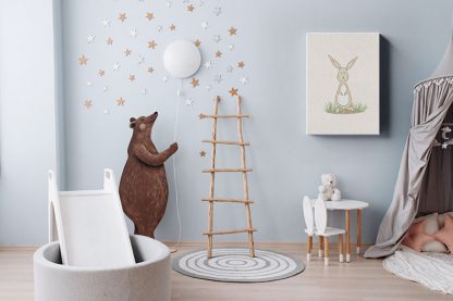 Cute rabbbit on grass Canvas in interior