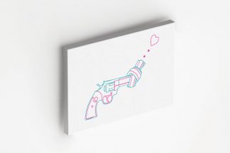 Non violence gun line art with heart canvas