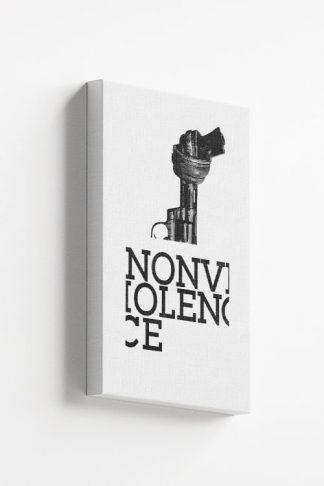 Non violence gun and typography canvas