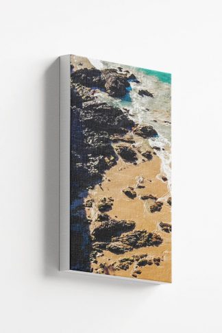 Water, beach and rock canvas