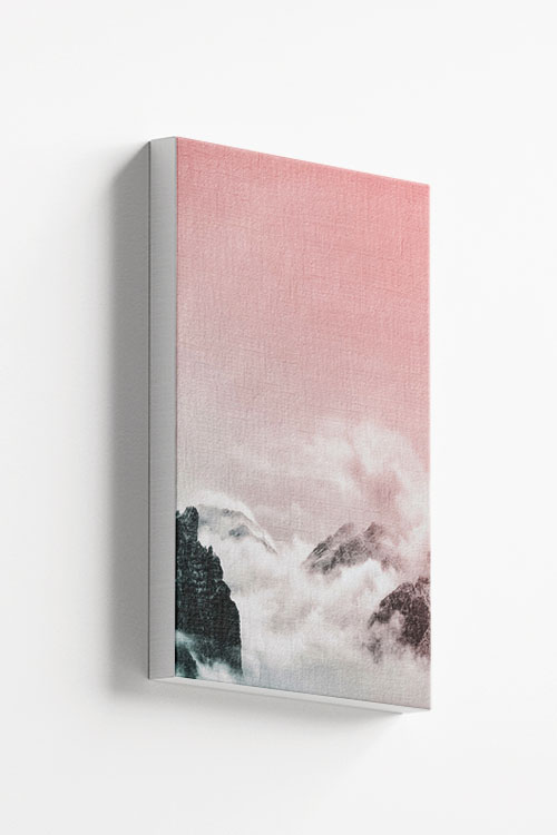 Cloud, rock and pastel sky canvas