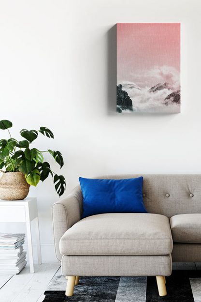 Cloud, rock and pastel sky canvas
