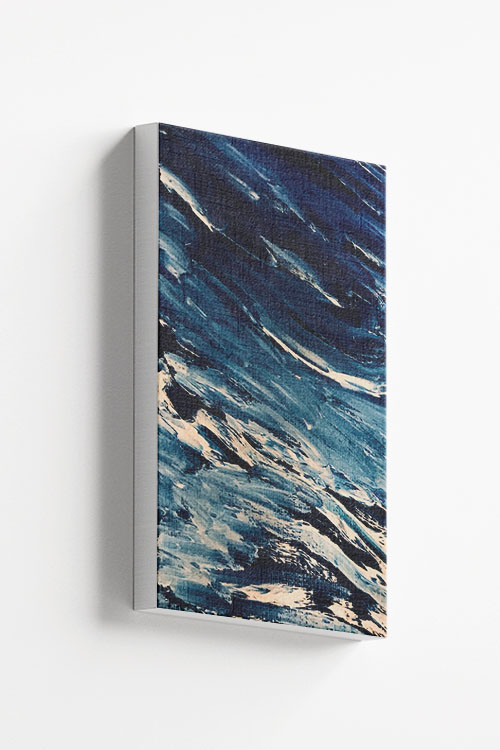 Blue water waves on canvas canvas