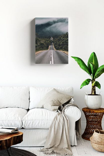 Foggy road canvas