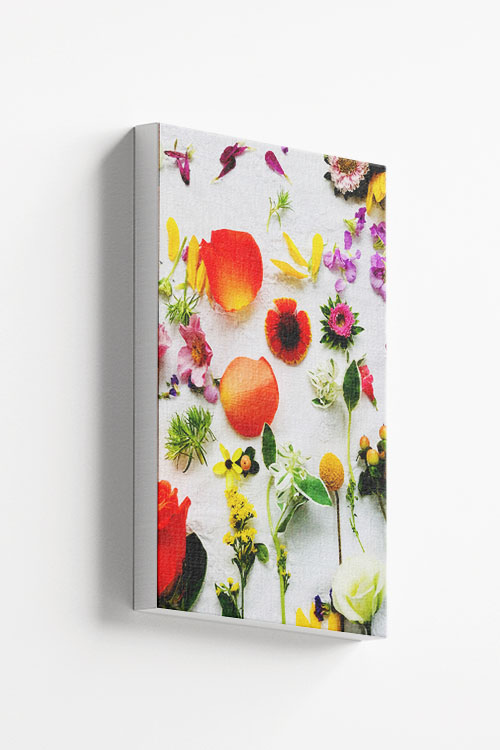 floral flat lay canvas