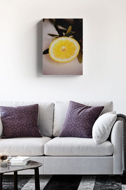 Half aesthetic lemon photo canvas