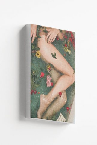 Bathtub filled with flowers canvas