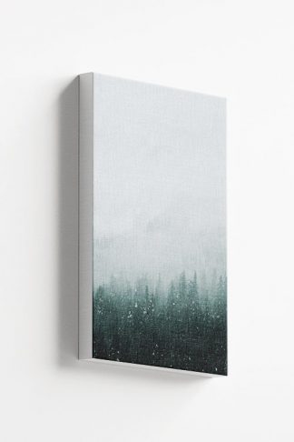 Foggy mountain and pine trees no2 canvas