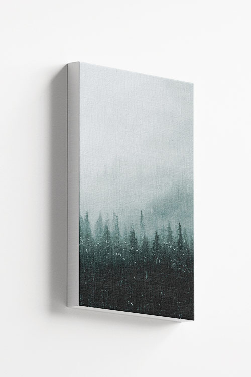 Foggy mountain and pine trees no3 canvas