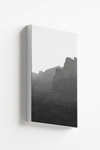 B&W Concrete mountain and trees no2 canvas