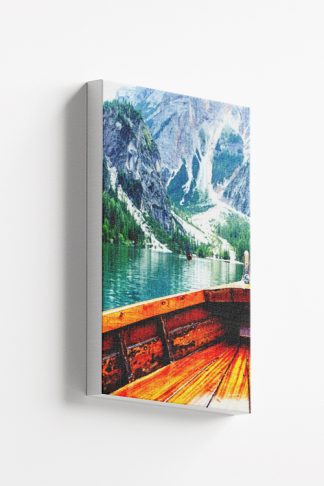 Boating in lake canvas