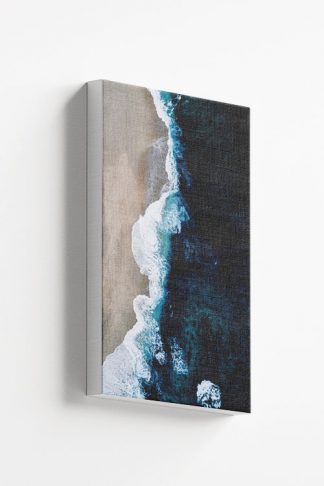 Strong waves on shore canvas