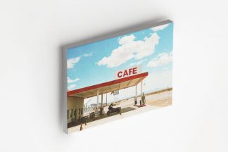 Cafe on the road canvas