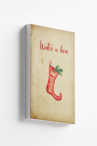 Winter is here Christmas sock Canvas