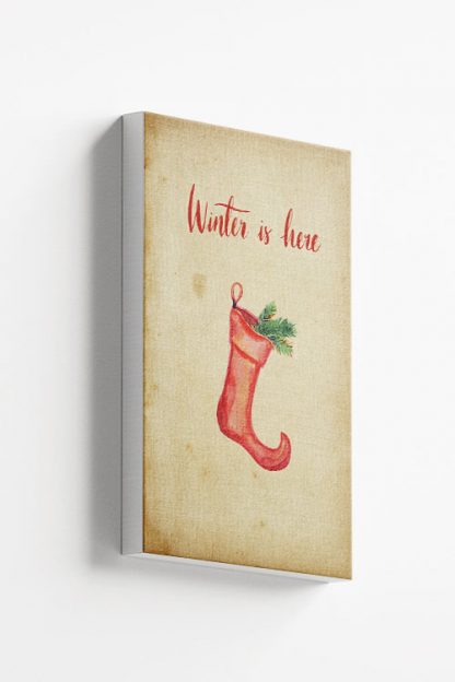 Winter is here Christmas sock Canvas