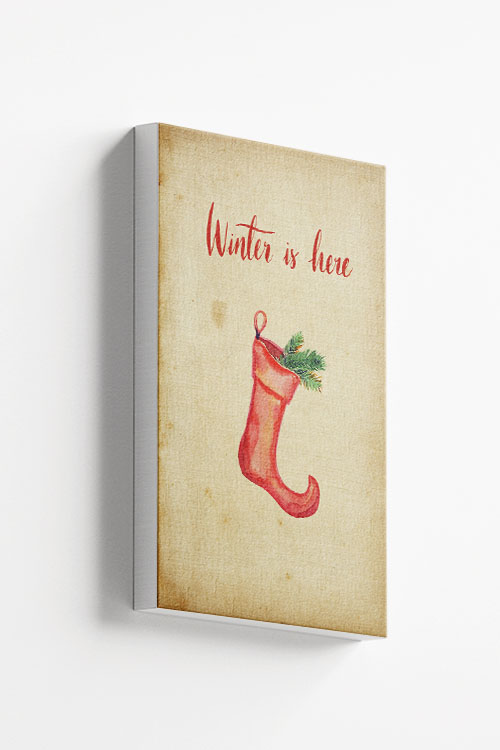 Winter is here Christmas sock Canvas
