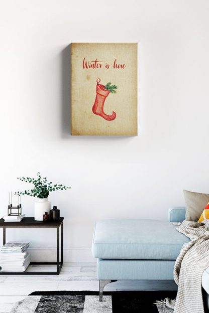 Winter is here Christmas sock Canvas