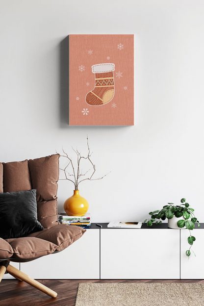 Christmas socks boho color Canvas