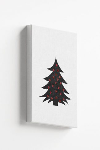 Black Christmas tree and red scribbles Canvas