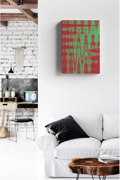 Abstract color red and green grain Canvas