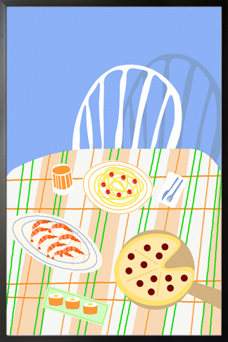 Table with foods Poster