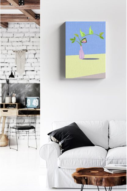 Flower vase in minimal table Canvas