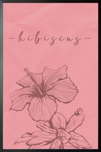 Hibiscus on pink Poster
