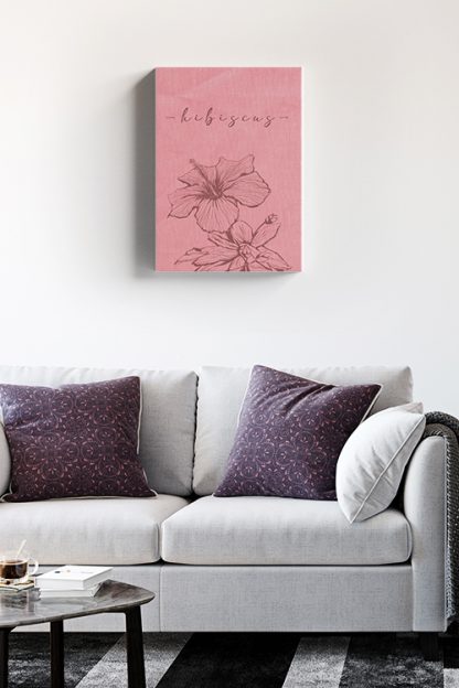 Hibiscus on pink Canvas