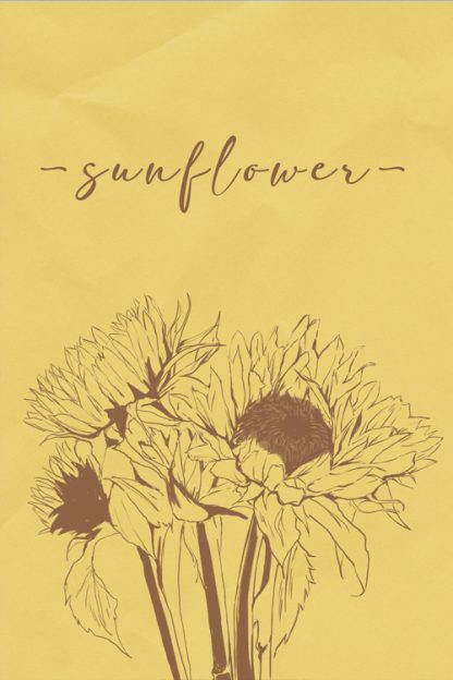 Sunflowers on yellow Poster