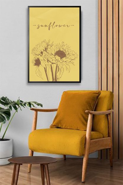 Sunflowers on yellow Poster