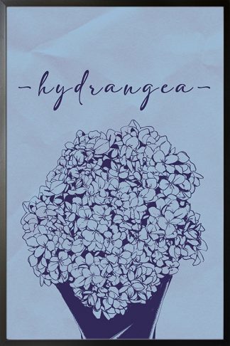 Hydrangea on blue Poster