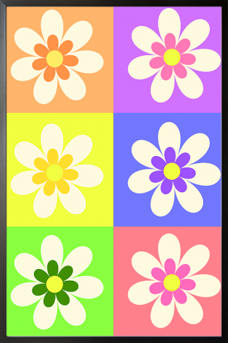 Flowers pattern colors Poster