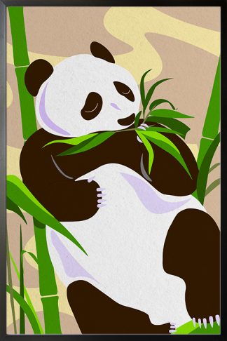 Cute Panda Eating Bamboo Poster