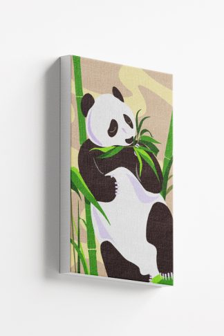 Cute Panda Eating Bamboo Canvas