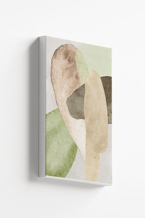 Texture stone shapes turquoise green and earth tone no. 2 Canvas