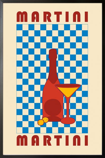 Art Liquor Martini in Black Frame