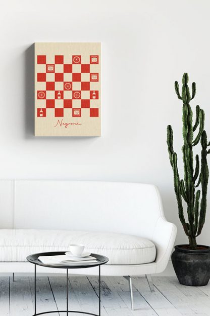 Art Liquor Negroni Canvas in Interior