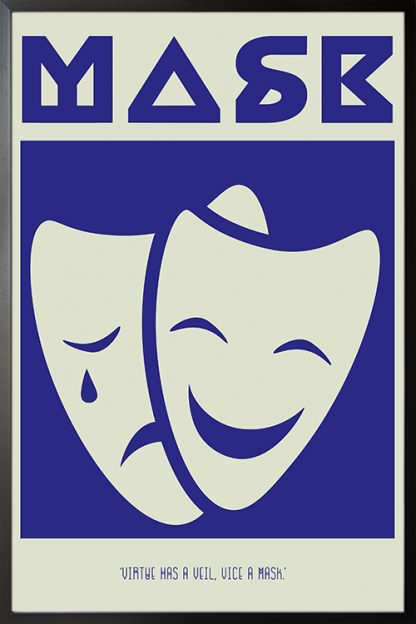 Mask graphical icon quotes Poster