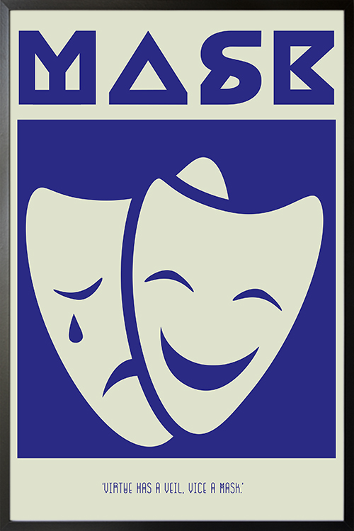 Mask graphical icon quotes Poster