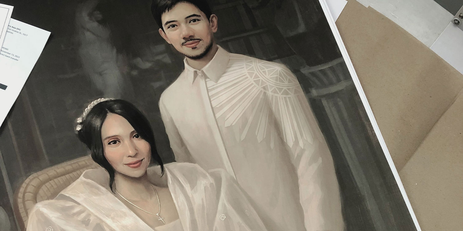 A personalized art print on canvas.