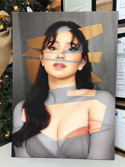 Mikee Santos on a personalized canvas print