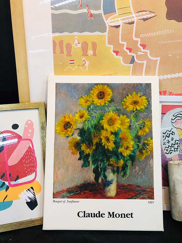 A bouquet of sunflowers on a canvas print